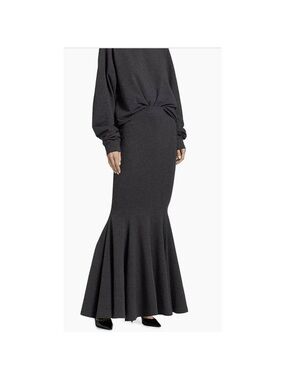 Norma Kamali Dark Gray Flared Maxi Skirt